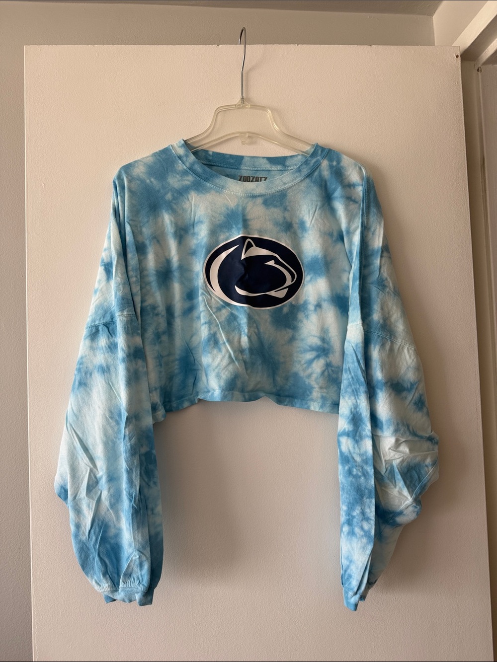 ZooZatz Penn State Nittany Lions Tie Dye Cropped Long Sleeve Shirt Size Small
